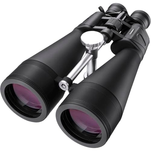 Image of BARSKA Gladiator 25-125x80 Zoom Binoculars (Green Lens, Braced-in Tripod Adapter), Black