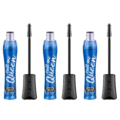 Image of essence call me Queen dramatic false lash effect mascara waterproof, black, long-lasting, volumising, vegan, waterproof, no microplastic particles, nanoparticles free, pack of 3 (3 x 11.5 ml)