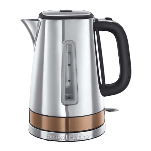 Image of Russell Hobbs Luna Stainless Steel & Copper 1.7L Cordless Electric Kettle (Quiet & Fast Boil 3KW, Removable Washable Anti-Scale Filter, Easy Push Button lid, Perfect Pour spout) 24280