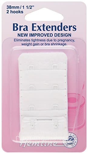 Image of Hemline Bra Extender – 38mm White 4 rows 2 Hook Adjustable, Comfortable Solution for Pregnancy, Weight Gain, or Bra Shrinkage Easy to Attach, Relieves Tightness.