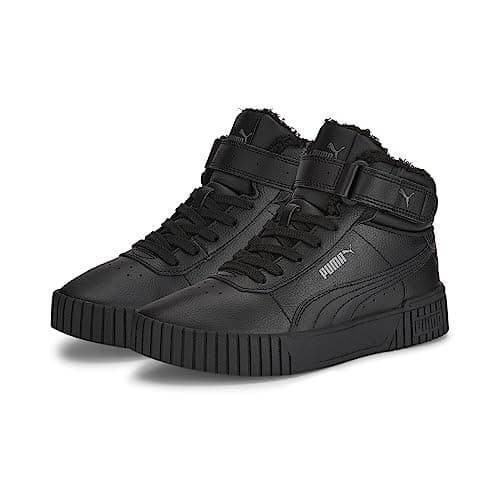 Image of PUMA Girls Carina 2.0 Mid WTR Jr Sneaker, Puma Black Puma Black Dark Shadow, 3.5 UK