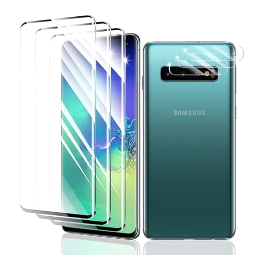 Image of 3+3-Pack, Screen Protector and Camera Lens Protector for Samsung Galaxy S10, Tempered Glass Film, Impact-Protection, HD, Anti-Scratch, 9H Hardness, Case Friendly, Bubble Free, 2.5D Curved Edges