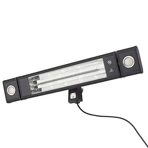 Image of Litecraft Outdoor 1800W Radiant Patio Heater Wall Mount With LED Lights - Black