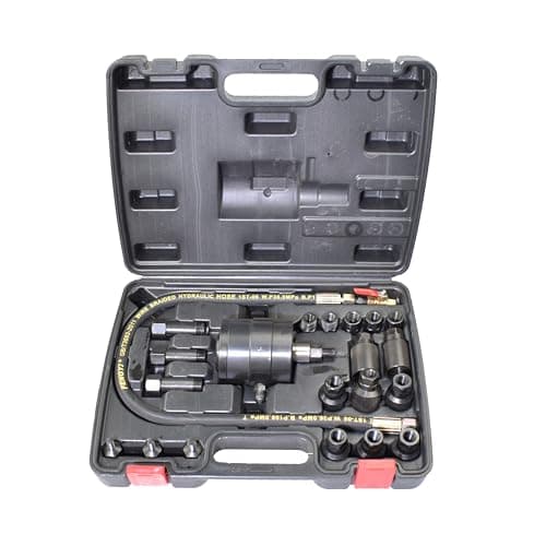 Image of Alltooetools Pneumatic Injector Puller, Diesel Injector Removal Extractor Kit with 19 Adapters, Air Power Vibration Injectors Remover Tool, Working Pressure 72-116 psi/5-8 Bar