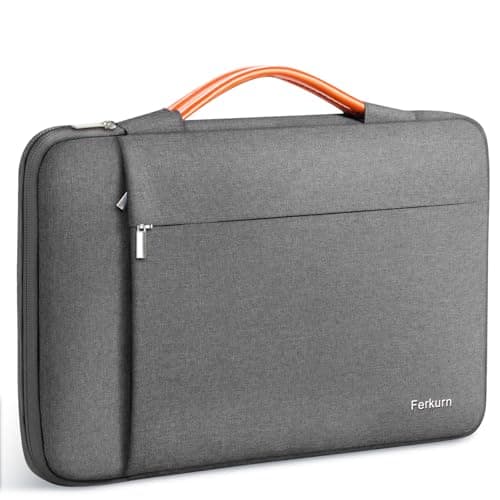 Image of Ferkurn Laptop Sleeve Case 15 15.6 16 inch for Women Men Compatible with 15"/16" MacBook Pro/Air M5/M4/M3/M2, HP OmniBook Pavilion, ASUS VivoBook, Surface Laptop, XPS 15, Lenovo, Acer, Samsung, Grey