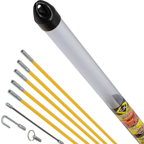 Image of C.K MightyRods Pro 5m Cable Rods Starter Kit, 100% Splinter Proof, 2 Rod Flexibilities, Electric Wire Puller, Cable Installation Access Fishing Tool, Electrical Fish Tape, Electricians Tools, CK T5420