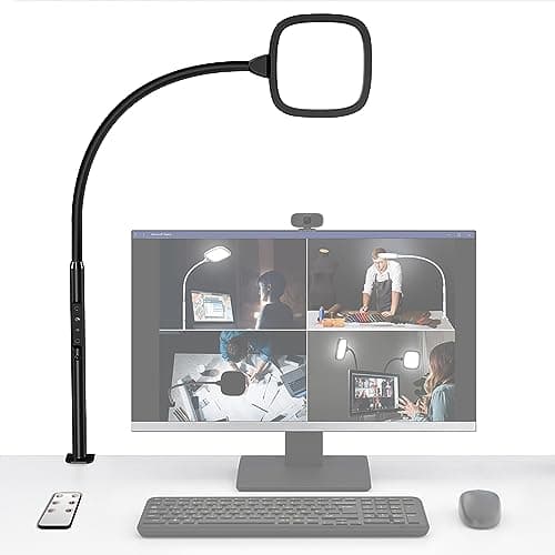 Image of Hapfish LED Desk Lamp for Office, 20W Clamp Table Light for PC Monitor, Dimmable, Top Bright, 360° Rotatable, Large Lighting Area, Clip Architect Desk Lamps for Study, Computer, Work, Reading –Black