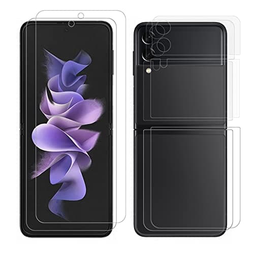 Image of ZCDAYE Two Sets Screen Protector for Samsung Galaxy Z Flip 3 5G, HD Clear Soft Protective Film for Galaxy Z Flip 3 - Transparent