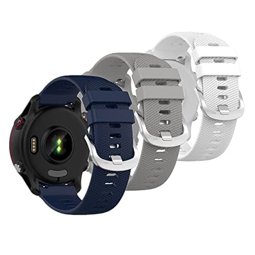 Image of Muovrto Strap for Garmin Approach S12/Approach S42,Silicone Waterproof Replacement Watch Band (Dark Blue/Grey/White)