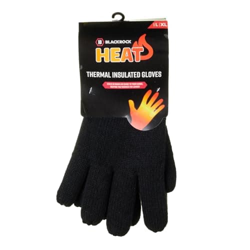 Image of Blackrock HEAT Black Thermal Gloves, Mens and Womens, Winter Gloves, Accessories, Warm, Heated Clothing, Wooly, Warm, Hiking, Fleece, Size - Large/XL