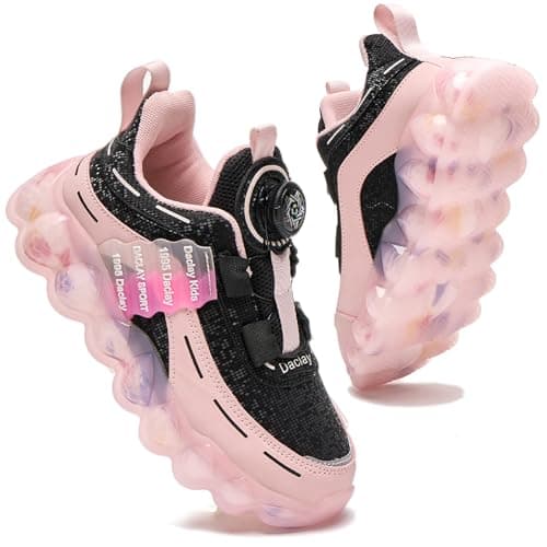 Image of WZRUISEN Kid Girls Boys Sports Shoes Boys' Basketball Shoes Running Pink 5 UK