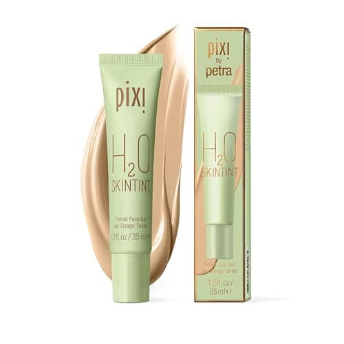 Image of Pixi H2O SkinTint | Tinted Face Gel Moisturizer | Lightweight Hydrating Coverage with Hyaluronic Acid | Evens Skin Tone & Reduces Redness | Oil-Free Dewy Finish | Beige | 1.2 fl oz