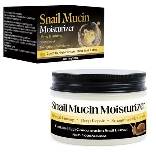 Image of Wansiven Snail Mucin Moisturizer, 100g Snail Mucin Serum Cream, Long-Lasting Hydrating & Anti-Aging Snail Mucin Repair Cream, Daily Soothing and Moisturizing Face Cream (90 g)