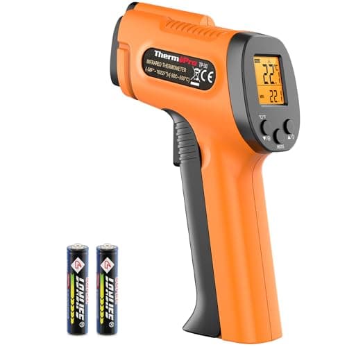 Image of ThermoPro TP30 Infrared Thermometer Gun, Laser Thermometer for Cooking, Pizza Oven, Griddle, Engine, HVAC, Laser Temperature Gun with Adjustable Emissivity & Max Measure -50°C ~ 550°C (Not for Human)