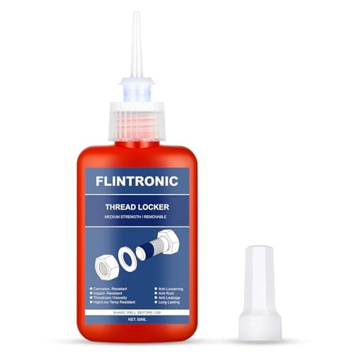 Image of flintronic Thread Lock Blue, 50ml Medium Strength Threadlocker, Locktight Threadlock Against Losening and Leakage, Lock and Seal Nuts, Bolts, Fasteners and Metals
