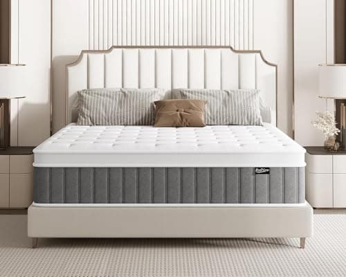 Image of Bednew Super King Mattress 6FT, 12.2 Inch Innerspring Hybrid Mattress Double with Breathable Foam and Pocket Spring For Cool Comfort Sleep, Medium Firm Mattress(180x200x31cm)