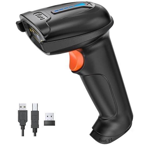 Image of Tera Barcode Scanner Wireless with Battery Level Indicator (2.4Ghz Wireless+USB 2.0 Wired) 1D Barcode Reader USB Handheld Bar Code Scanner, Design Patent: EU008489413, 5100 Black