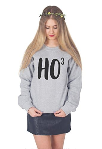 Image of Sanfran - HO to The Power of 3 Top Christmas Xmas Funny HoHoHo Jumper Sweater - Small/Light Grey