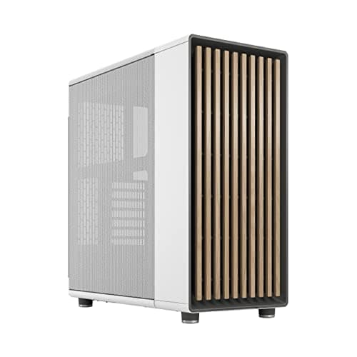 Image of Fractal Design North Chalk White - Genuine Oak Wood Front - Mesh Side Panels - Two 140mm Aspect PWM Fans Included - Type C USB - ATX Airflow Mid Tower PC Gaming Case