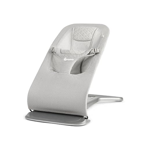 Image of Ergobaby 3-in-1 Evolve Bouncer Mesh, Ergonomic Baby Rocker for Newborns from Birth to Toddler, Breathable Baby Swing with Newborn Insert (2.5 kg - 13.2 kg), Light Grey