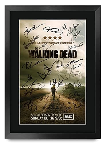 Image of HWC Trading A3 FR The Walking Dead TV Series Poster The Cast Signed Gift FRAMED A3 Printed Autograph Film Gifts Print Photo Picture Display