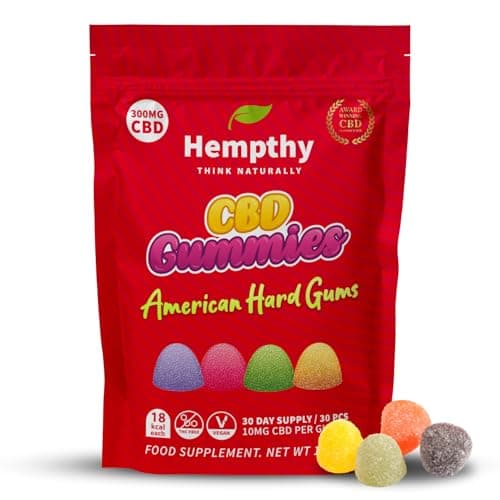 Image of CBD Gummies 10mg x 30, 300mg Total - THC Free High Strength Cannabidiol Edibles - CBD Gummys (American Hard Gums)