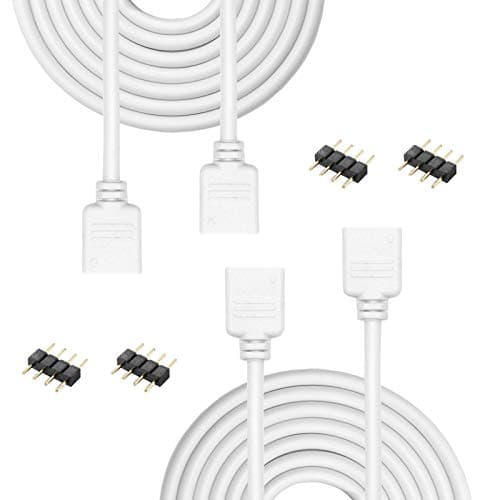 Image of Aroidful 2Pcs 5M 4PIN LED Strip Light Extension Cable, RGB LED Connector Cable 4 Pin, RGB Cable Wire for SMD 5050 3528 2835 RGB LED Light Strip