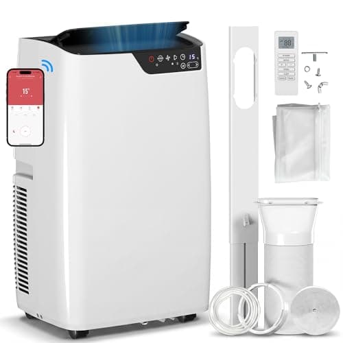 Image of HOMCOM Portable Air Conditioner 12000 BTU, 4-in-1 Air Conditioning Unit with WiFi App & Voice Control, Cool, Dehumidifier, Fan, Sleep, with Window Kit & Sealing Cloth, 24H Timer, for Room up to 35 m²