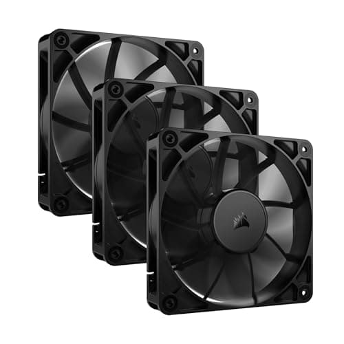 Image of CORSAIR RS120 120mm PWM Fans – Daisy-Chain Connection – Low-Noise – Magnetic Dome Bearing – Triple Pack – Black