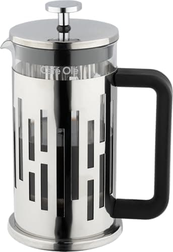 Image of Café Olé Graphico 1000 ml / 1 Litre Cafetière French Press Coffee Maker, 8-Cup (3 Mug), Silver