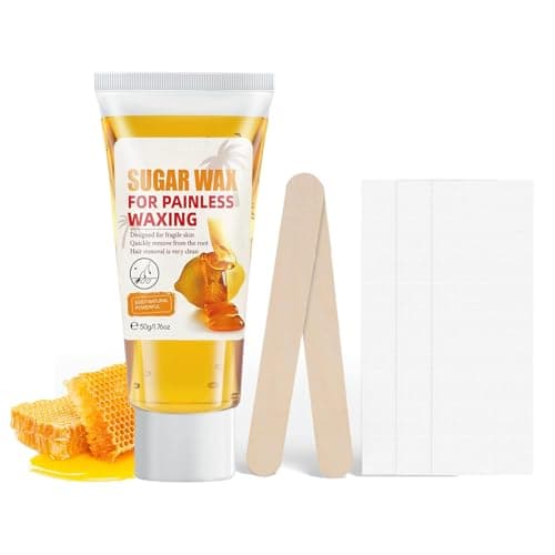 Image of Sugar Wax Kit, No-Heat Formula Waxing Sugar Paste, 100% Natural Sugar Wax Hair Removal Kit For Face Legs Body Bikini Eyebrow All Body Areas For Sensitive Skin