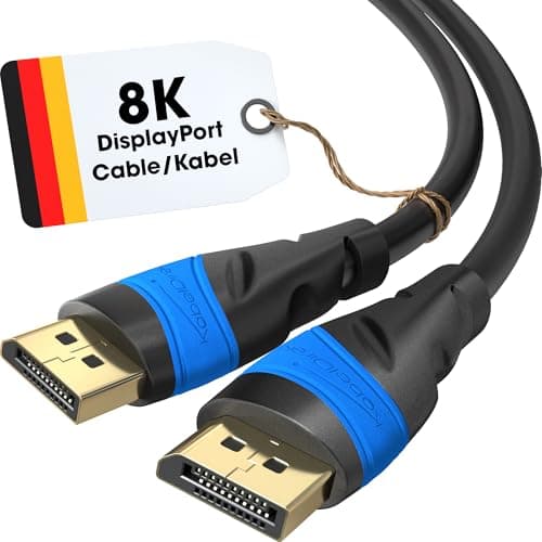 Image of KabelDirekt – 8K DisplayPort Cable – 1m – DP Cable, Developed in Germany – Available in 0.5-10m (Display Port, for PC/Laptop and monitor at 4K@60Hz, gaming at 144Hz, Dolby Audio, black)