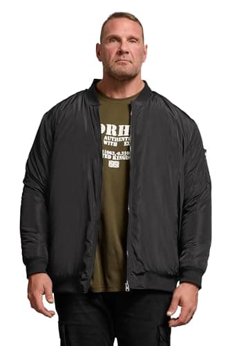 Image of BadRhino Big & Tall Zip Through Bomber Jacket - Men's - Plus Size Curve