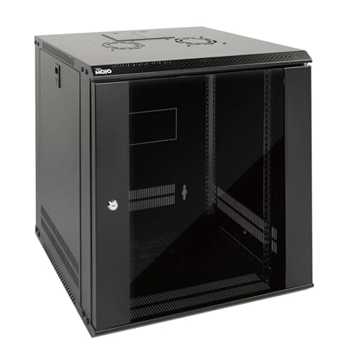 Image of Tecmojo 12U 450mm Depth Wall Mount Server Cabinet IT Network Rack Enclosure Lockable Door and Side Panels Black, Standard Glass Door, for 19" IT Equipment, A/V Devices, Flat Package
