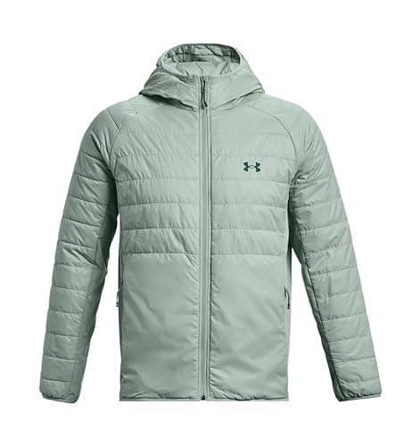 Image of Under Armour Men's UA Active Hybrid Hooded Jacket, Opal Green / Tourmaline Teal - 781, M