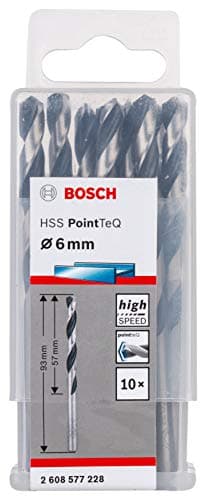 Image of Bosch Professional 10-piece PointTeQ HSS Twist Drill Bit (for Metal, 6 x 57 x 93 mm, Drill Driver Accessories)