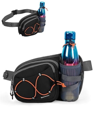 Image of Sportsnew Bum Bag Fanny Pack with Water Bottle Holder, 2L Light Waist Bag, Water-Resistant for Hiking Running Cycling Dog Walking Travel
