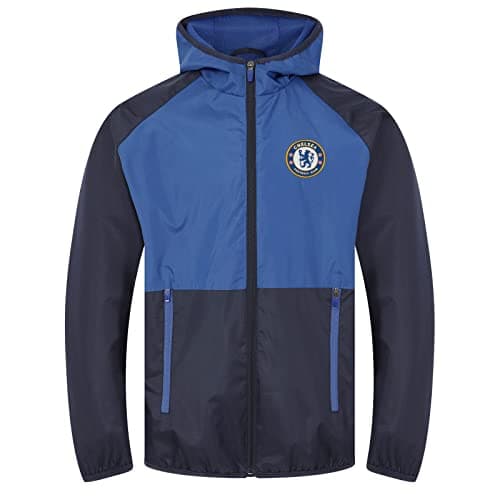Image of Chelsea Official Gift Mens Shower Jacket Windbreaker Navy Royal Blue XL