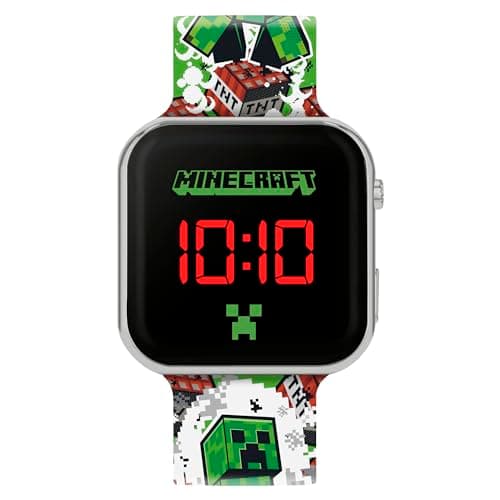 Image of Accutime Minecraft Creeper LED Kids Watch MIN4181