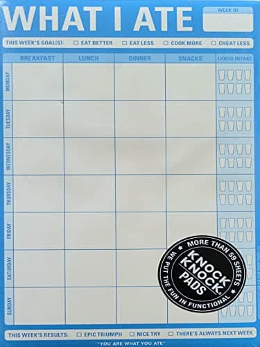 Image of Knock Knock What I Ate Notepad Food And Liquid Drink Tracker (Blue)