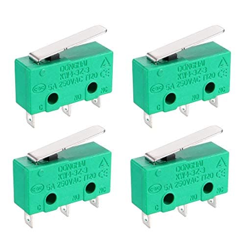 Image of sourcing map 4PCS KW4-3Z-3 Micro Limit Switch SPDT NO NC 3 Terminals Momentary Short Straight Lever Type Green