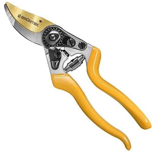 Image of GRÜNTEK Z-25 Titanium Bypass Secateurs – 215mm Ergonomic Garden Pruning Shears with Japanese SK5 Blade | Tree, Vine & Garden Maintenance