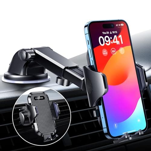 Image of VANMASS Car Phone Holder 2026 BEST 【85+ lbs Strongest Suction & Vent Clip】 True Military-Grade Patent Universal Mobile Vehicle Mount Dashboard Windscreen Van Cradle for 17 Pro Max 16 15 14 Samsung