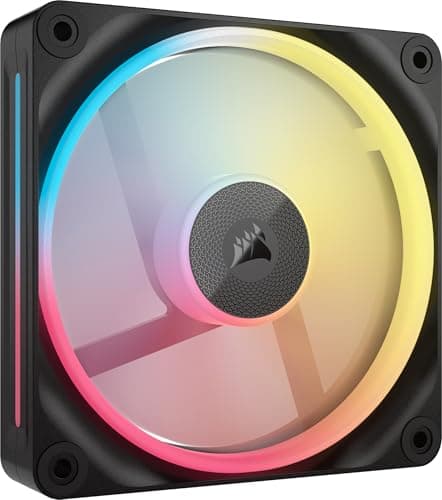 Image of Corsair iCUE LINK LX120-R RGB 120mm PWM Reverse Fan – Single Fan – Low-Noise, Magnetic Dome Bearing, Dual Light Loops, QuikTurn™ Screws, Zero RPM Mode – Black