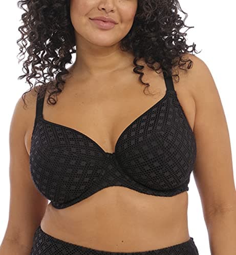 Image of Elomi Swim Bazaruto Underwired Plunge Bikini Top (34J, Black)