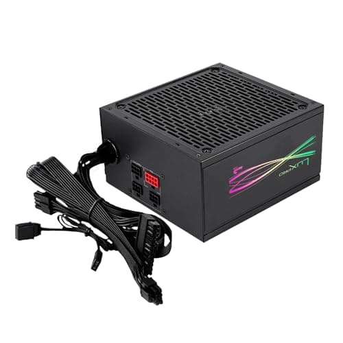 Image of Aerocool LUXPRORGB550M, Semi-Modular RGB 550W Power Supply, 80Plus Bronze +88%, Japanese Capacitors, 14cm FDB Fan with APFC Technology, ARGB Compatible, 5 Years Warranty, Black