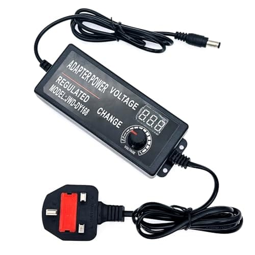 Image of JZK DC 3-12V 5A Adjustable Variable AC/DC Adapter Charger with LED Voltage Display, Universal Power Supply Transformer 60W Max 100-240V AC to DC Converter 3V 4V 4.5V 5V 6V 7V 8V 9V 10V 12V