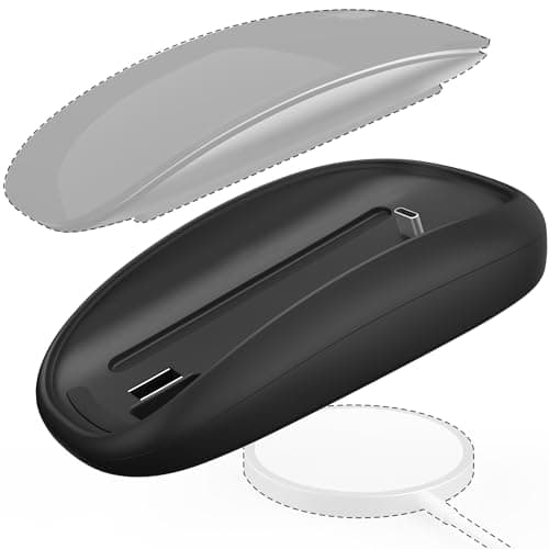 Image of TATOFY Mouse Charger Compatible with Magic Mouse 2 (USB-C) Grip with Wireless Charging Support, Ergonomic Base (Black)