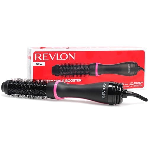 Image of Revlon Hair Tools One-Step Style Booster - Round Brush Dryer & Styler, Round Brush- 38 mm (Thermal Bristles, Ceramic-Coated Barrel, Ionic + Ceramic Technology) RVDR5292UKE, Black