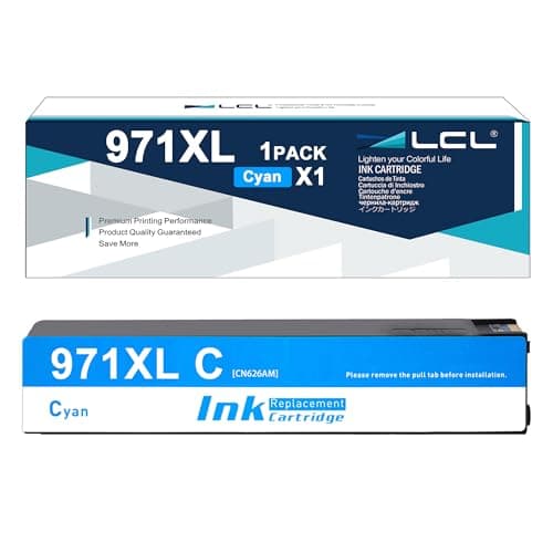 Image of LCL 971XL High Yield Cyan Ink Cartridge Replacement for HP 971 971XL CN622AE CN626AE Replacement for HP Officejet Pro X451DN X451DW X476DN X476DW X551DW X576DW X576dn MFP (1-Pack)